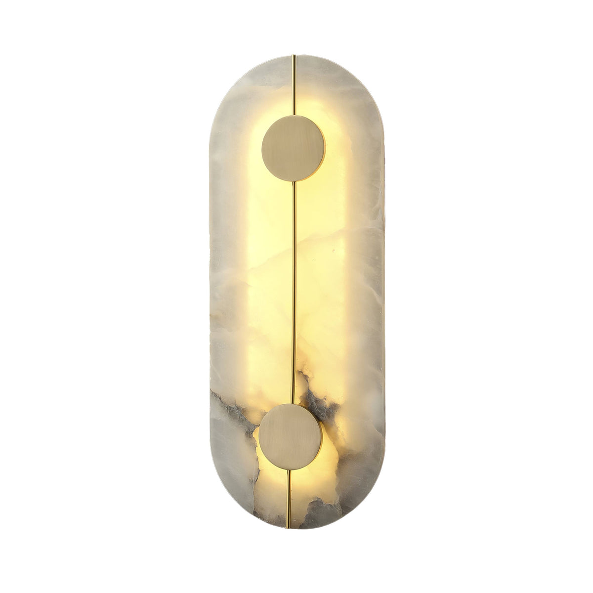 Artistieke wandlamp van dolomiet en koper met retro-uitstraling