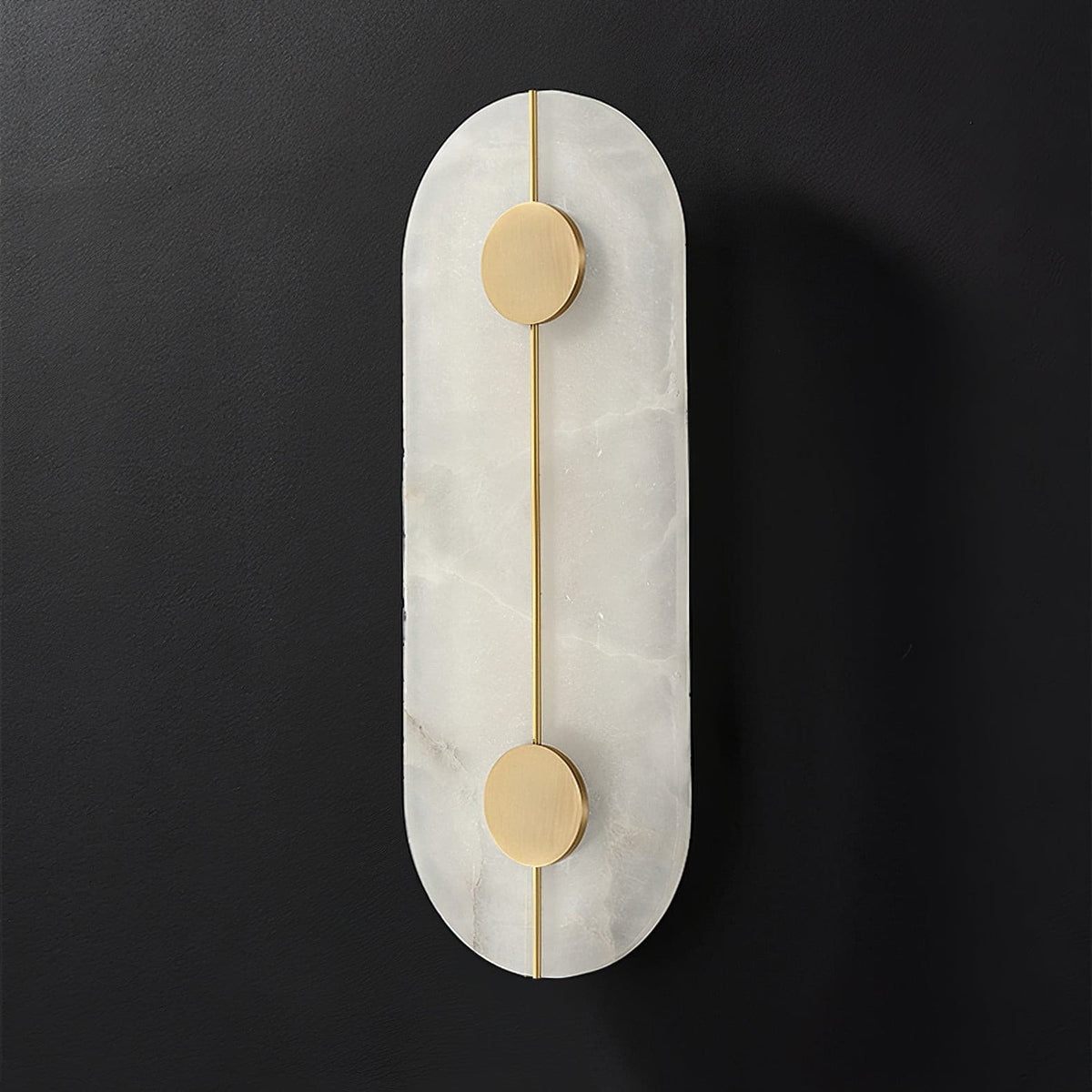 Artistieke wandlamp van dolomiet en koper met retro-uitstraling