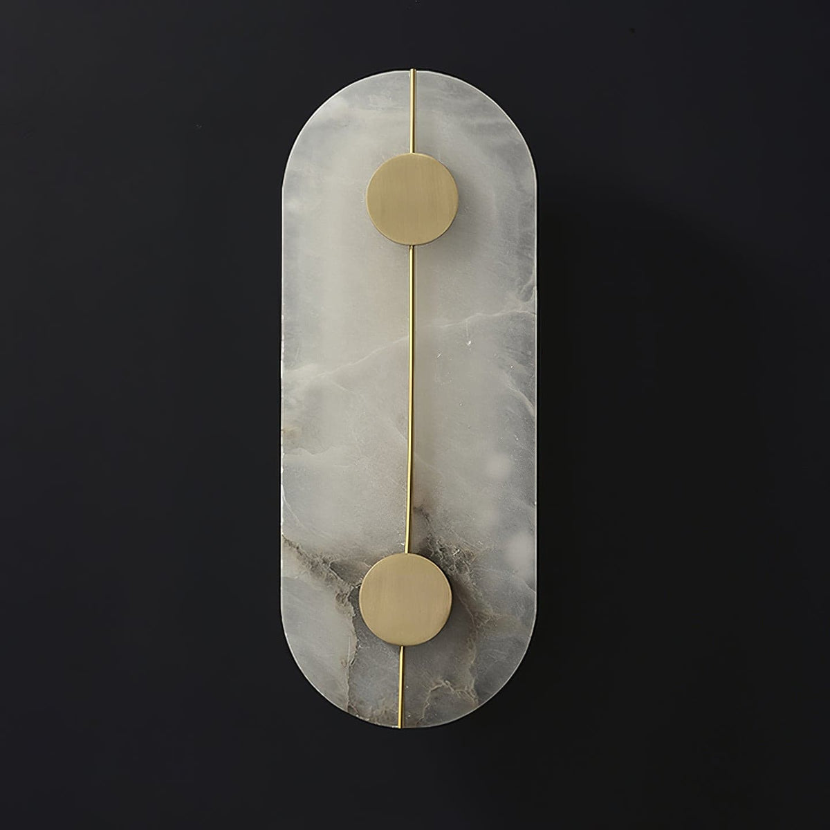 Artistieke wandlamp van dolomiet en koper met retro-uitstraling