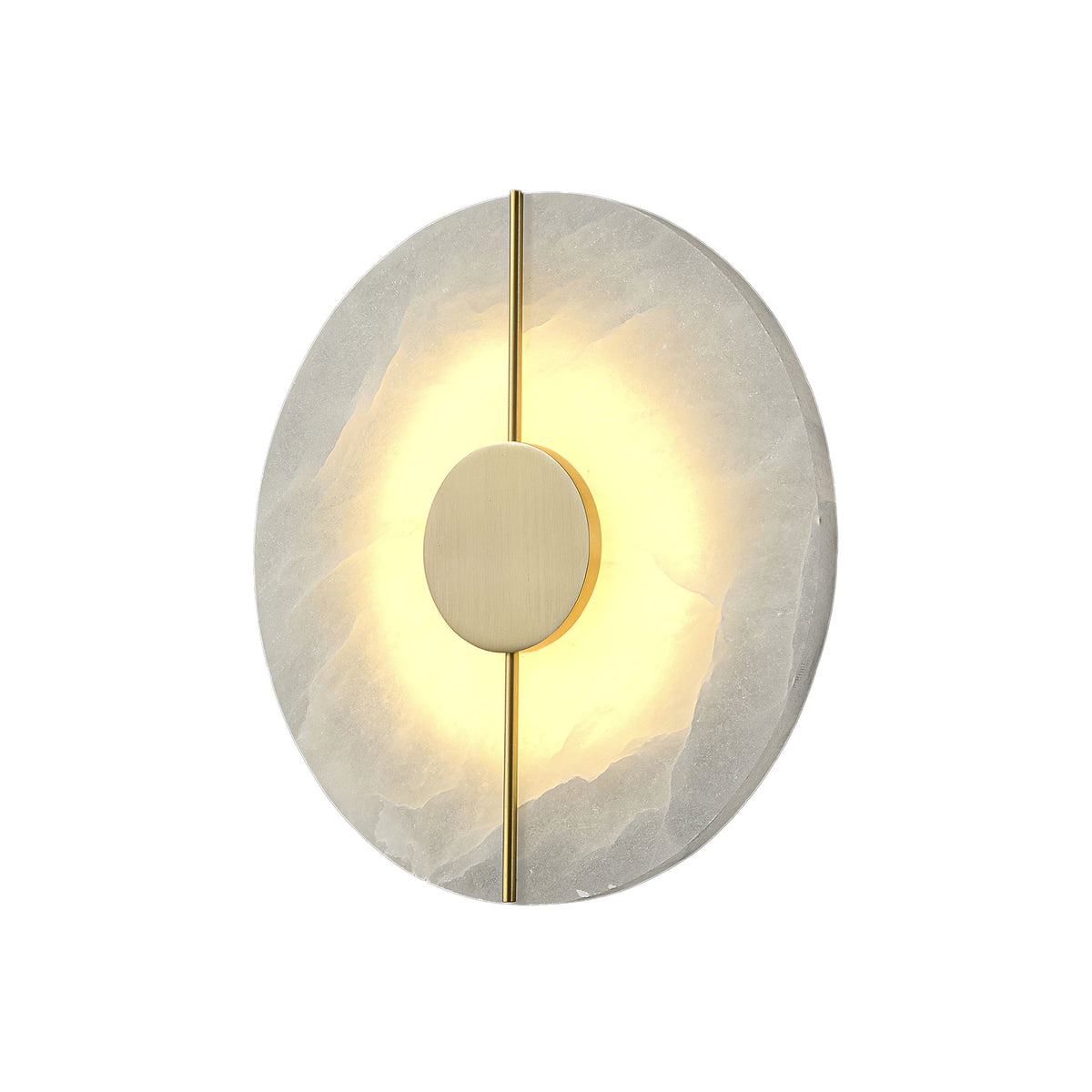 Artistieke wandlamp van dolomiet en koper met retro-uitstraling