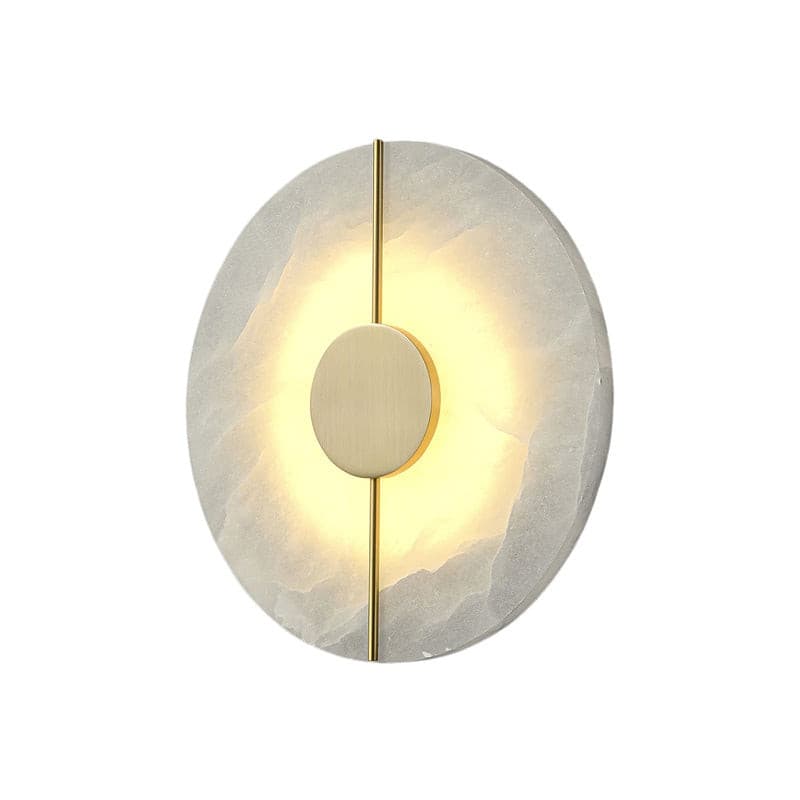 Artistieke wandlamp van dolomiet en koper met retro-uitstraling