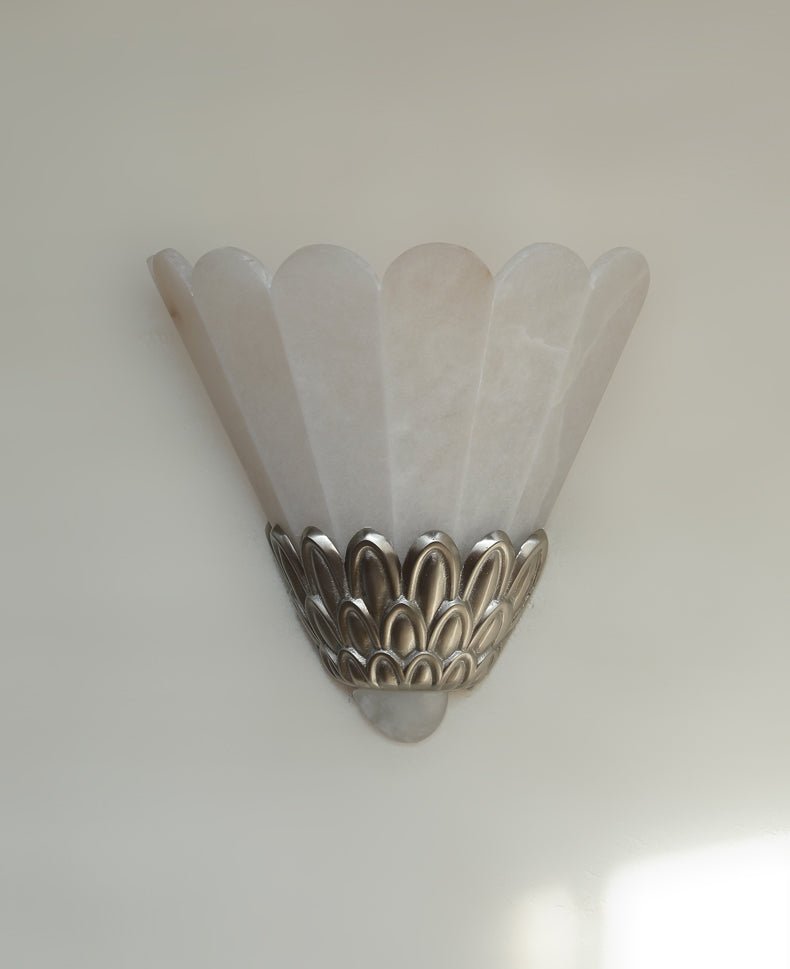 Marbe Vintage Albast Bloemblaad wandlamp