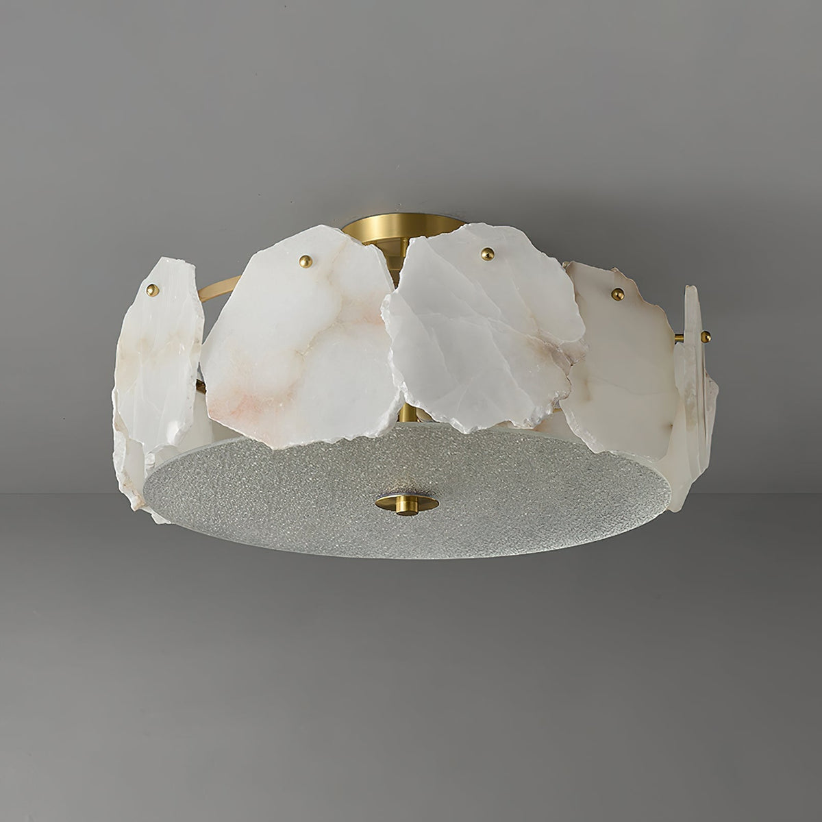 Elay verfijnde disc vlakke albasten glas plafondlamp