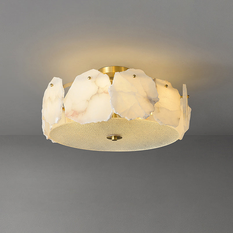 Elay verfijnde disc vlakke albasten glas plafondlamp