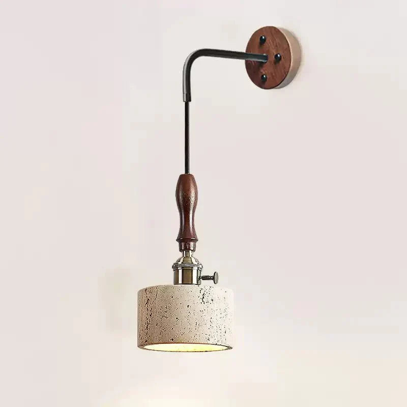 Sven Moderne wandlamp van travertin in geel