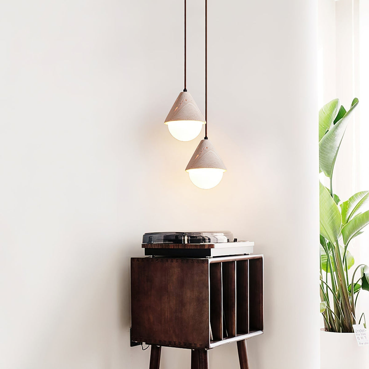 Valaliella Cone Hemisphere travertin hanglamp