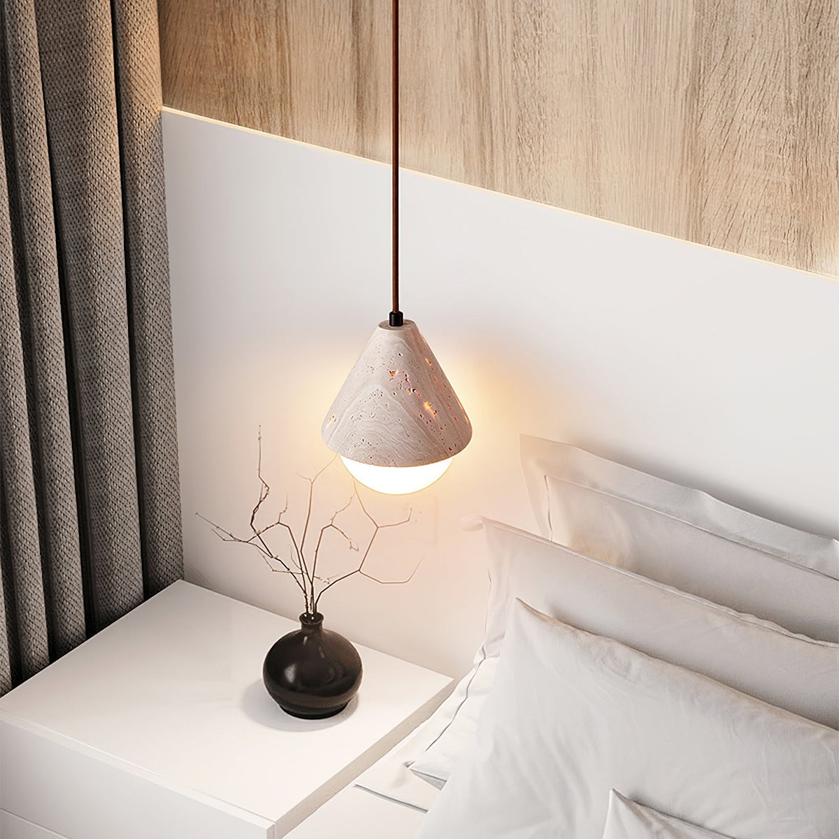 Valaliella Cone Hemisphere travertin hanglamp