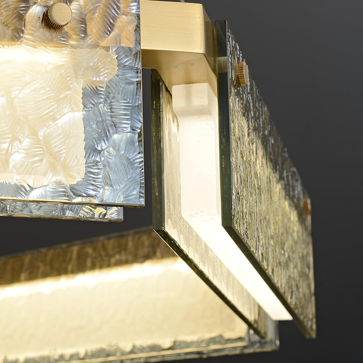 Hexa kroonluchter met luxe glas en LED