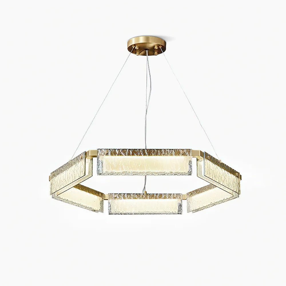 Hexa kroonluchter met luxe glas en LED