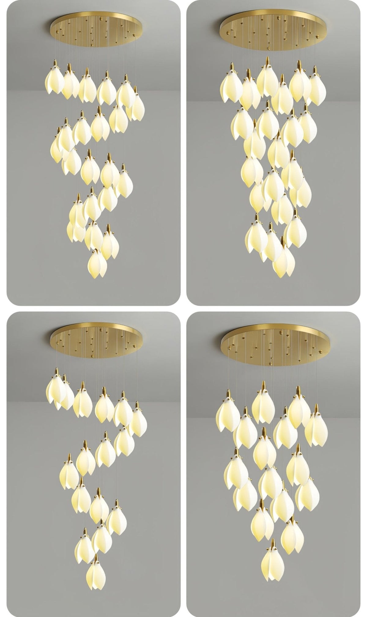 Caphayra Floral keramische messing Kroonluchter