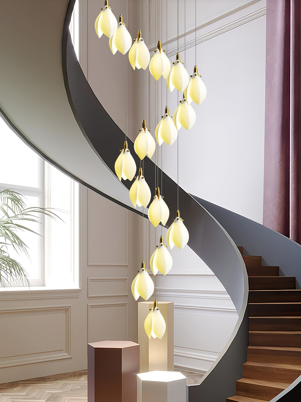 Caphayra Floral keramische messing Kroonluchter