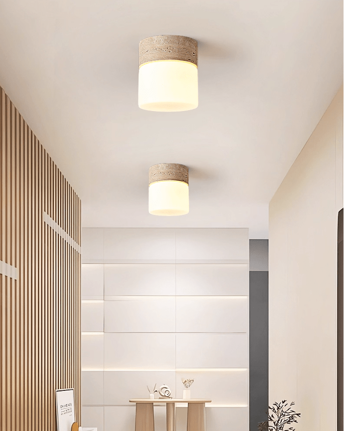 Valirina plafondlamp in travertin