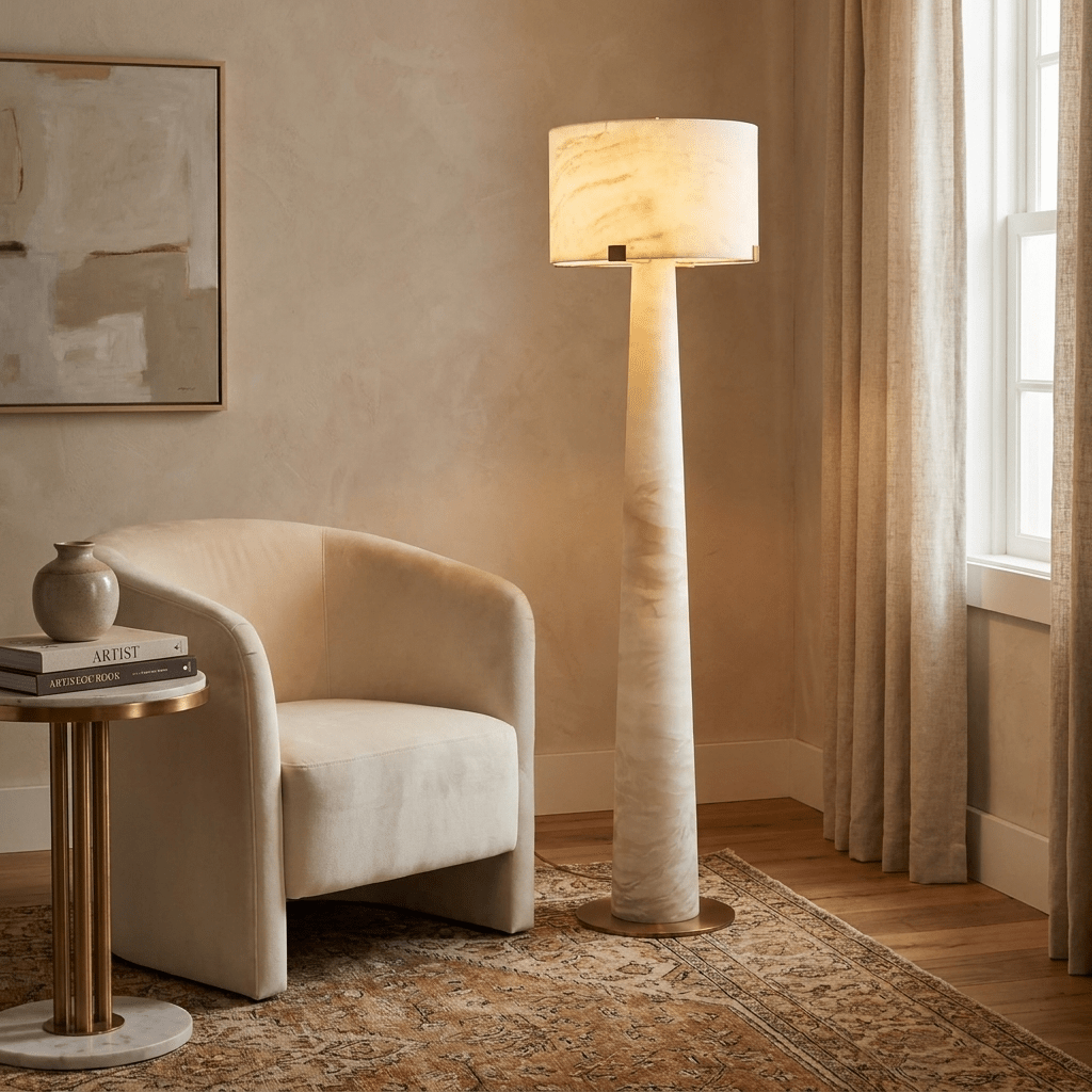 Nivaline albasten vloerlamp