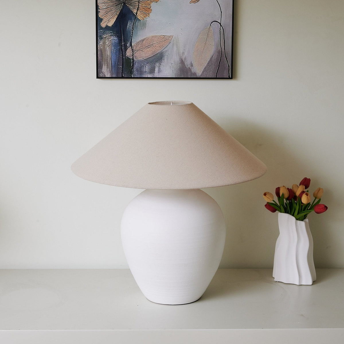 Natalie Minimalistische tafellamp van keramiek