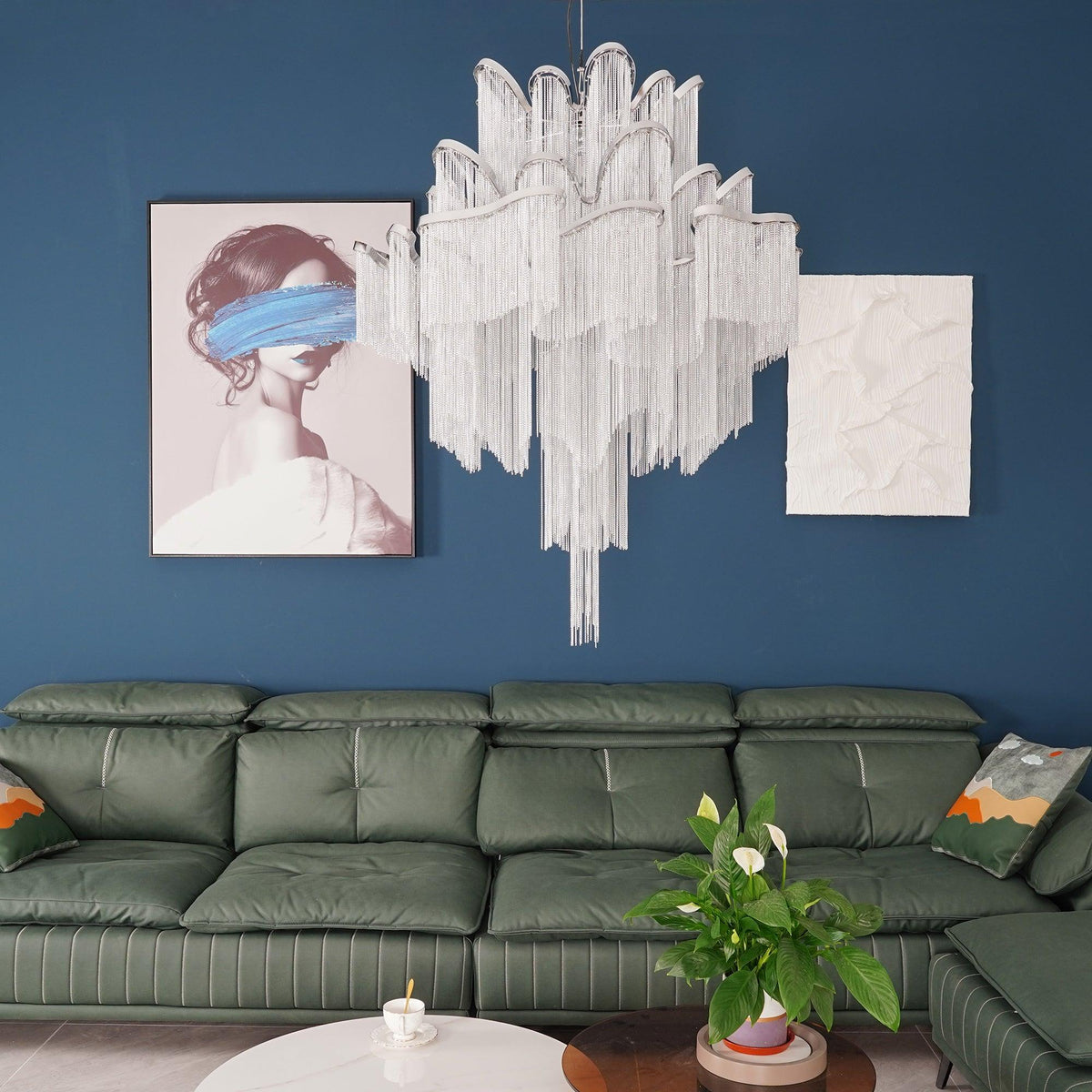 Lustra hanglamp Stream ketting nikkel