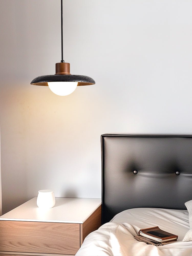 Zenk Zwarte travertin koepelvormige hanglamp