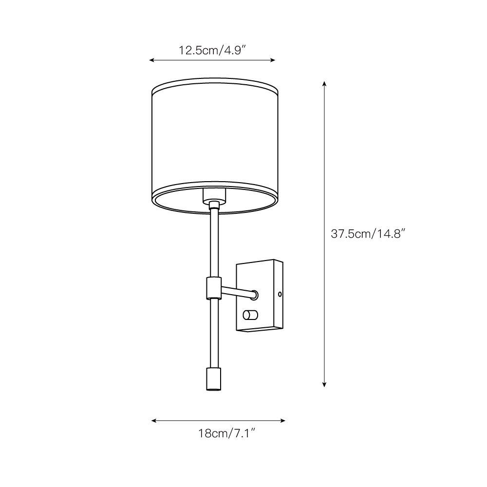 Eirikuvyo moderne minimalistische wandlamp van metaal en stof