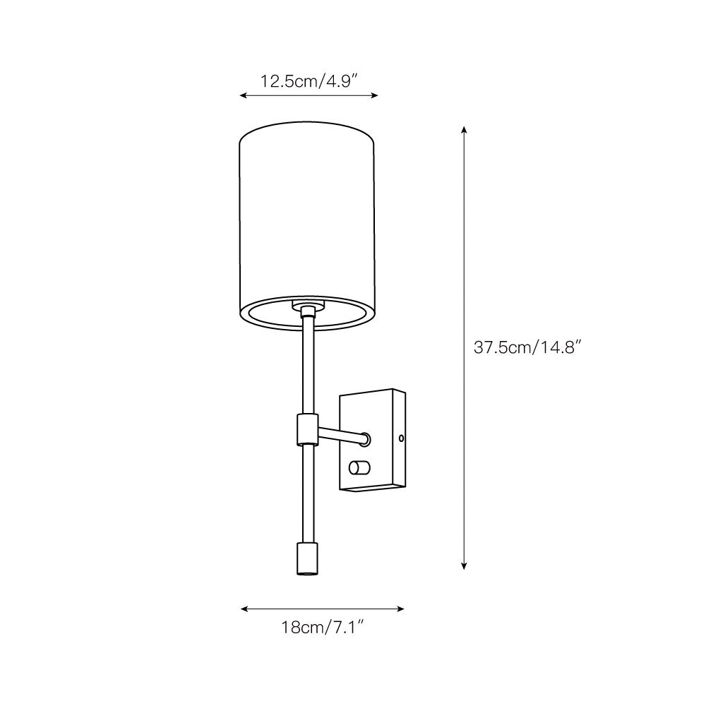 Eirikuvyo moderne minimalistische wandlamp van metaal en stof