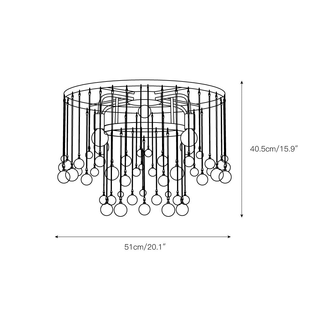 Fljotuvyo Postmodern luxe messing Kristallen Vlakke plafondlamp