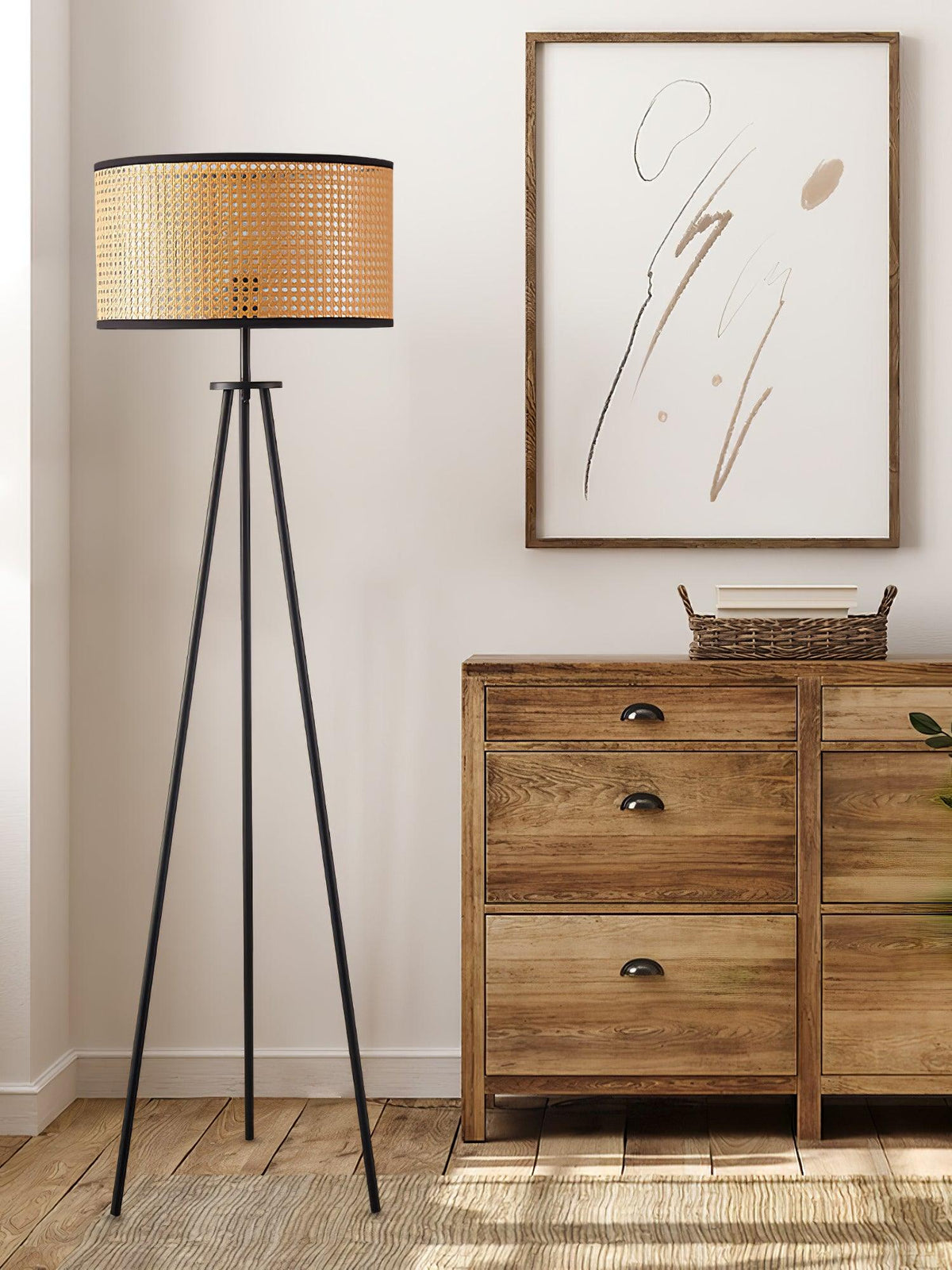 Trio Vintage Bamboe vloerlamp
