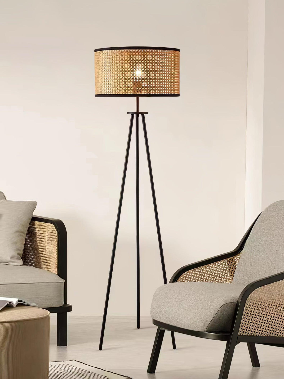 Trio Vintage Bamboe vloerlamp