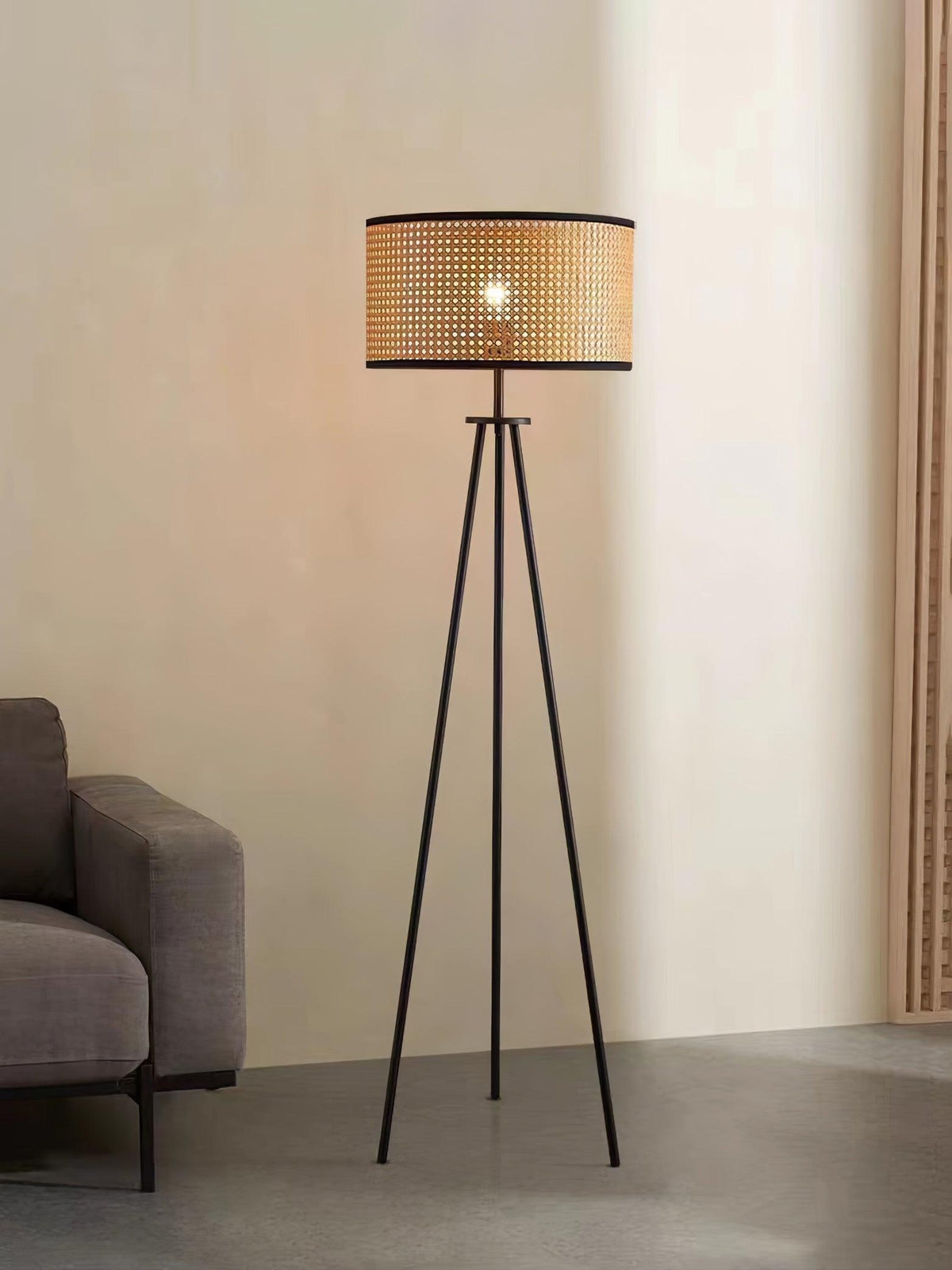 Trio Vintage Bamboe vloerlamp