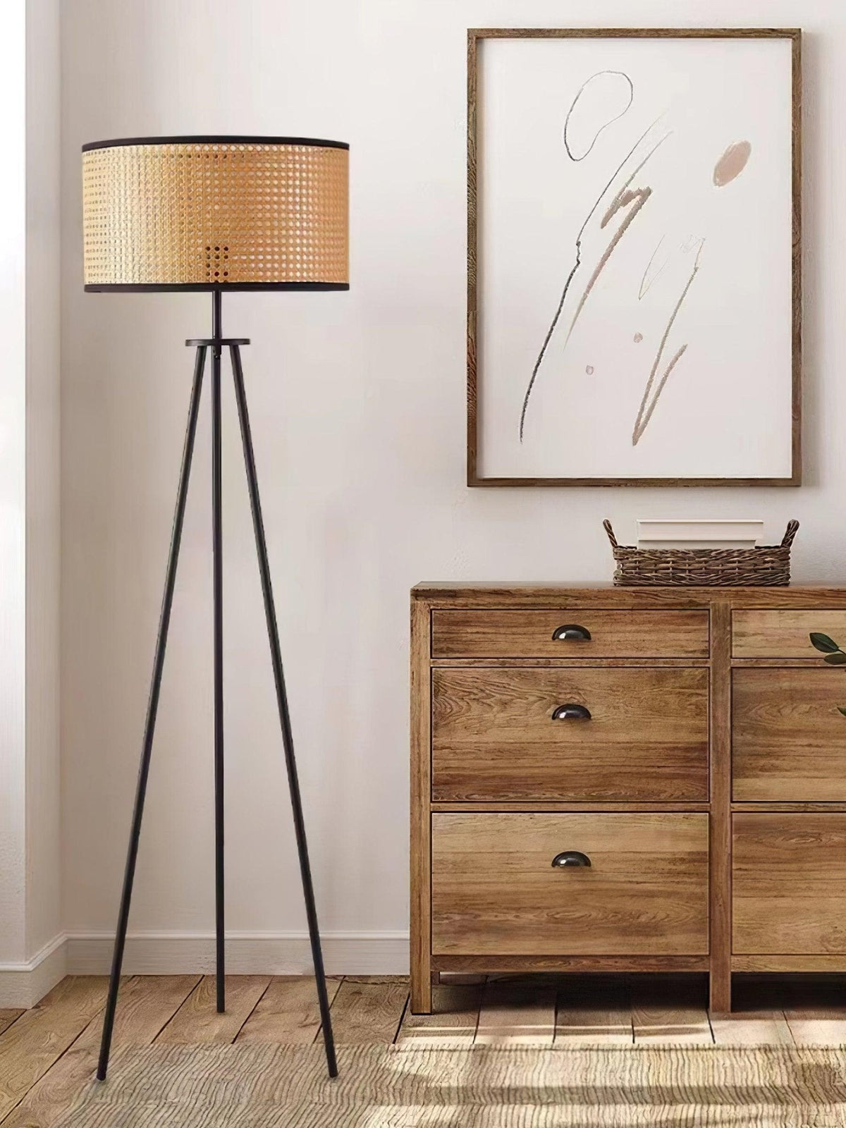 Trio Vintage Bamboe vloerlamp