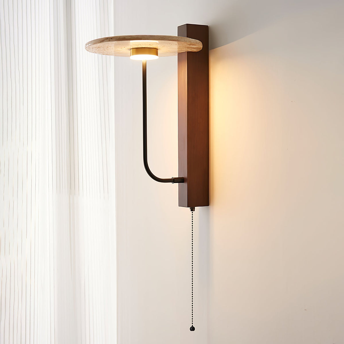 Viphayra Leverarm wandlamp travertin