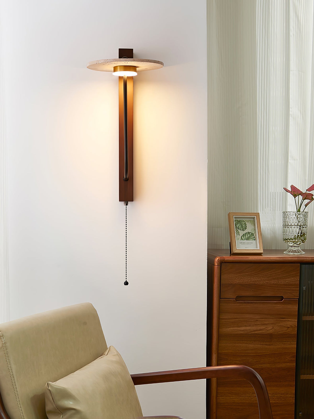 Viphayra Leverarm wandlamp travertin