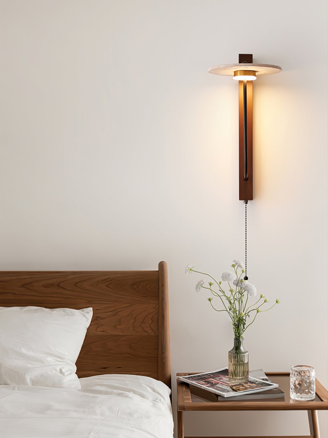 Viphayra Leverarm wandlamp travertin