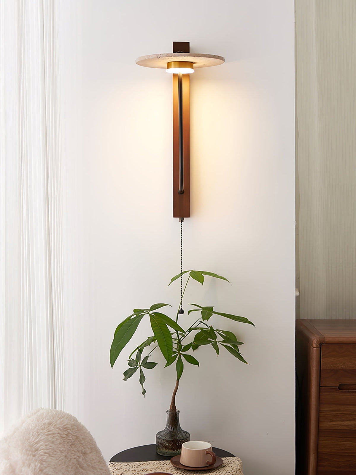 Viphayra Leverarm wandlamp travertin