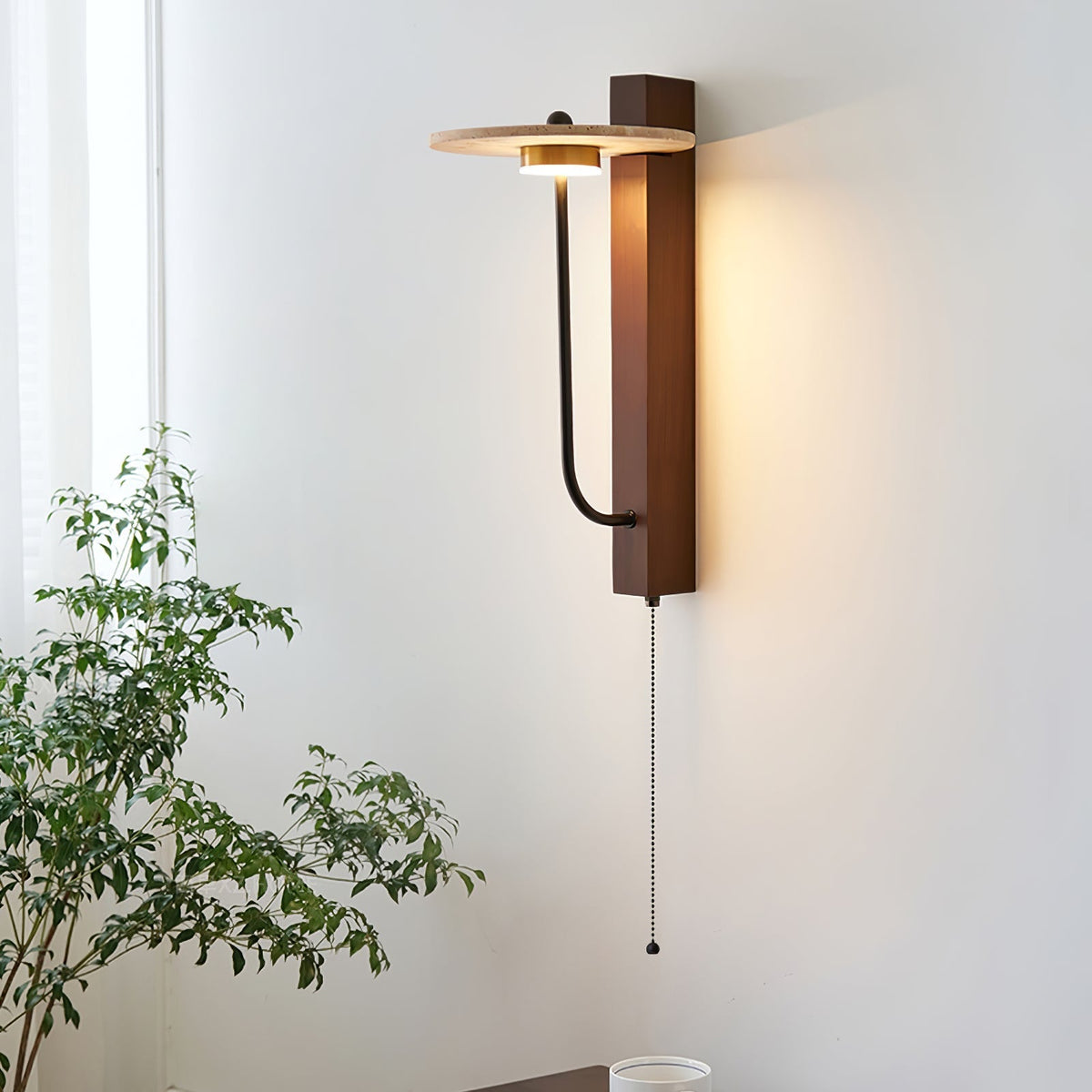 Viphayra Leverarm wandlamp travertin