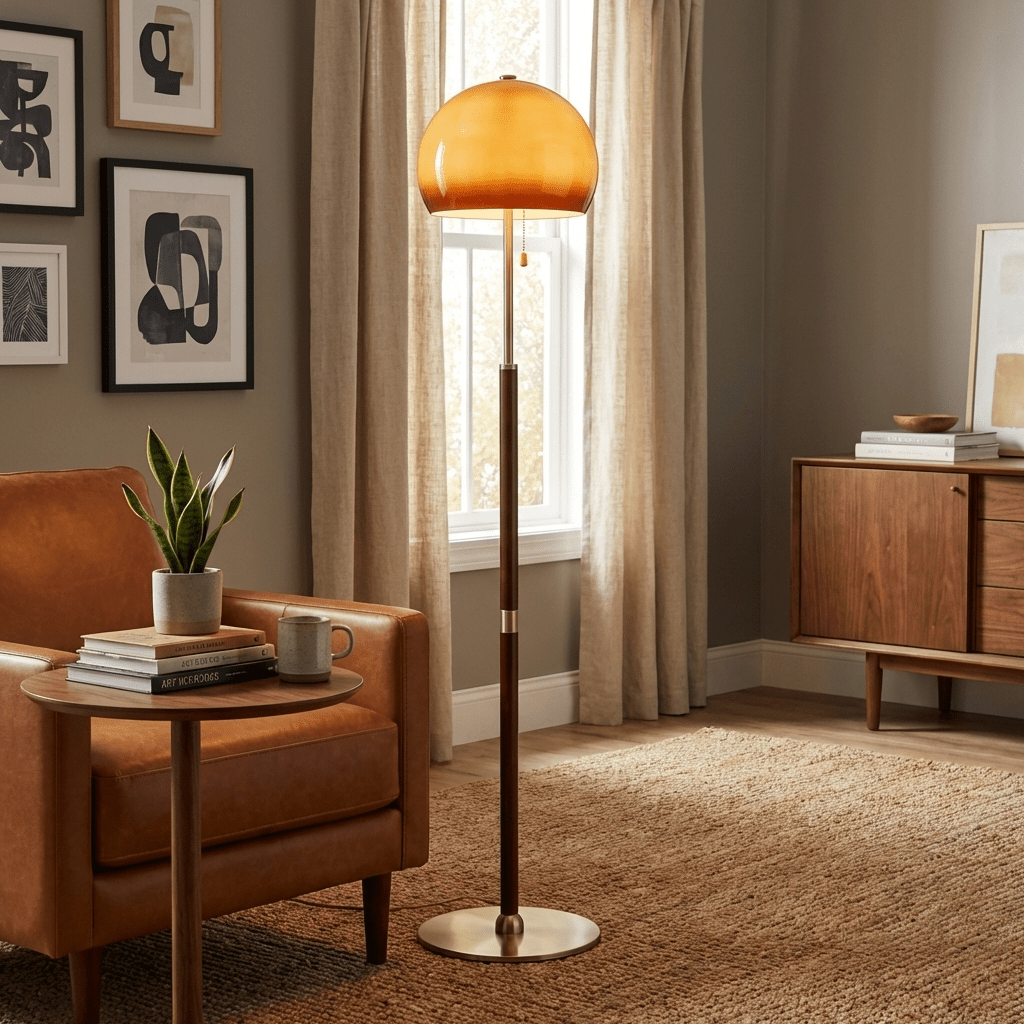 Terielella Amber koepelvormige vloerlamp
