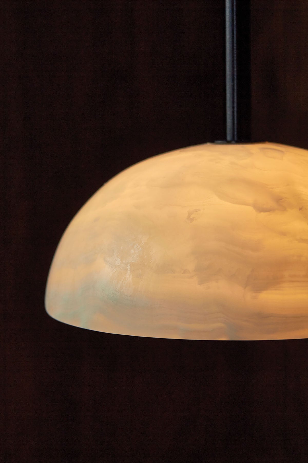Eronex Moderne minimalistische elegantie hanglamp van glas van jade en messing