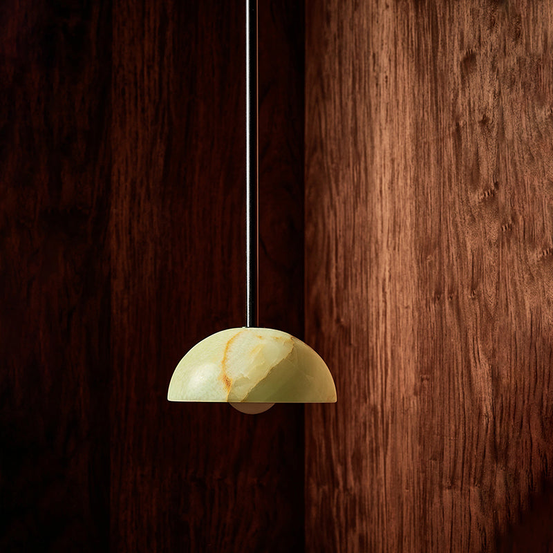 Eronex Moderne minimalistische elegantie hanglamp van glas van jade en messing