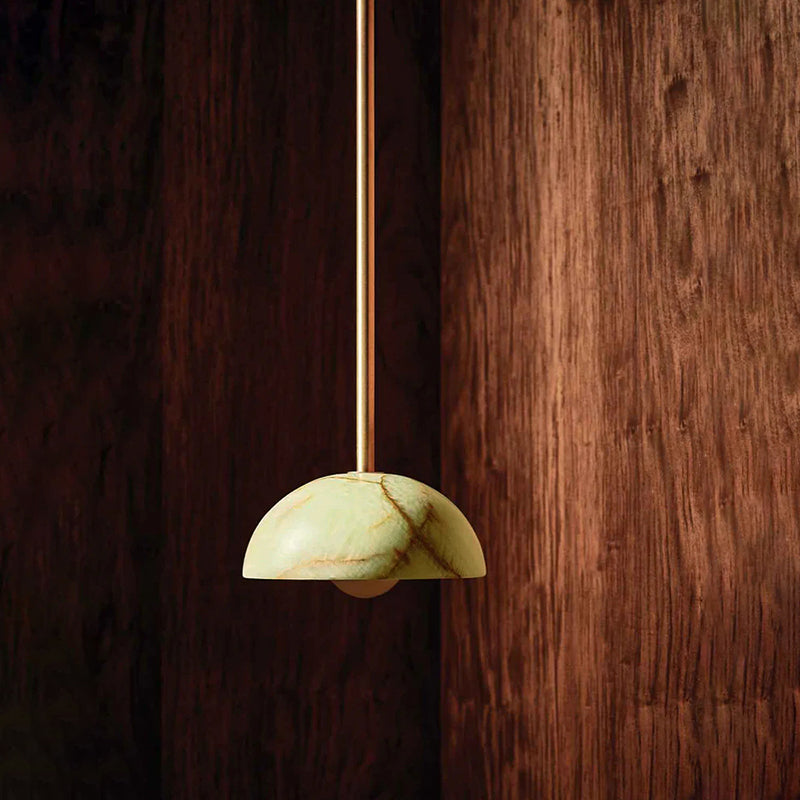 Eronex Moderne minimalistische elegantie hanglamp van glas van jade en messing