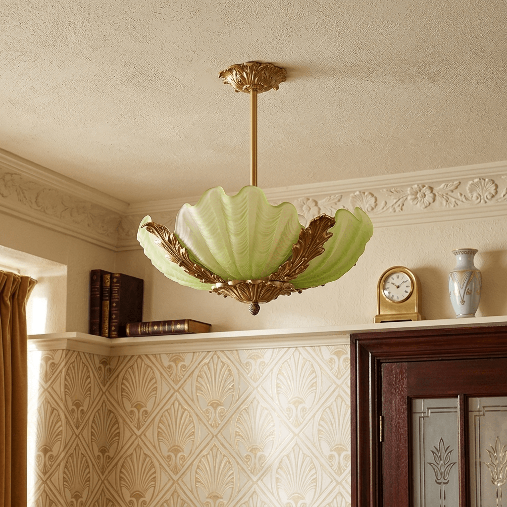 Nacisian kroonluchter met schelpglas
