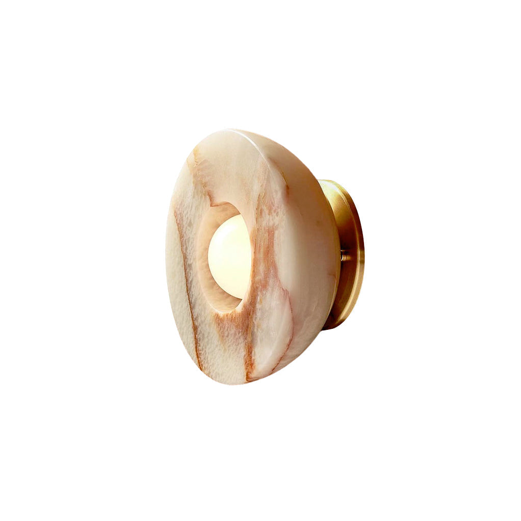 Lioruielle wandlamp van glas met oppervlakteglas in en goud