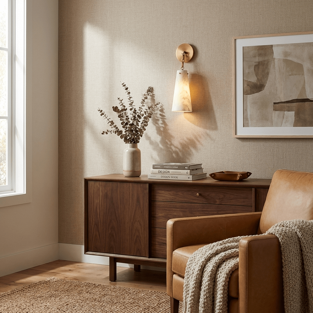 Alborelle aflopende albasten wandlamp met goudkleurige afwerking