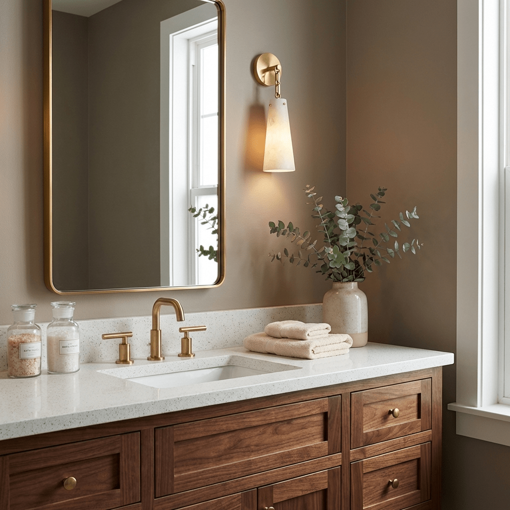 Alborelle aflopende albasten wandlamp met goudkleurige afwerking
