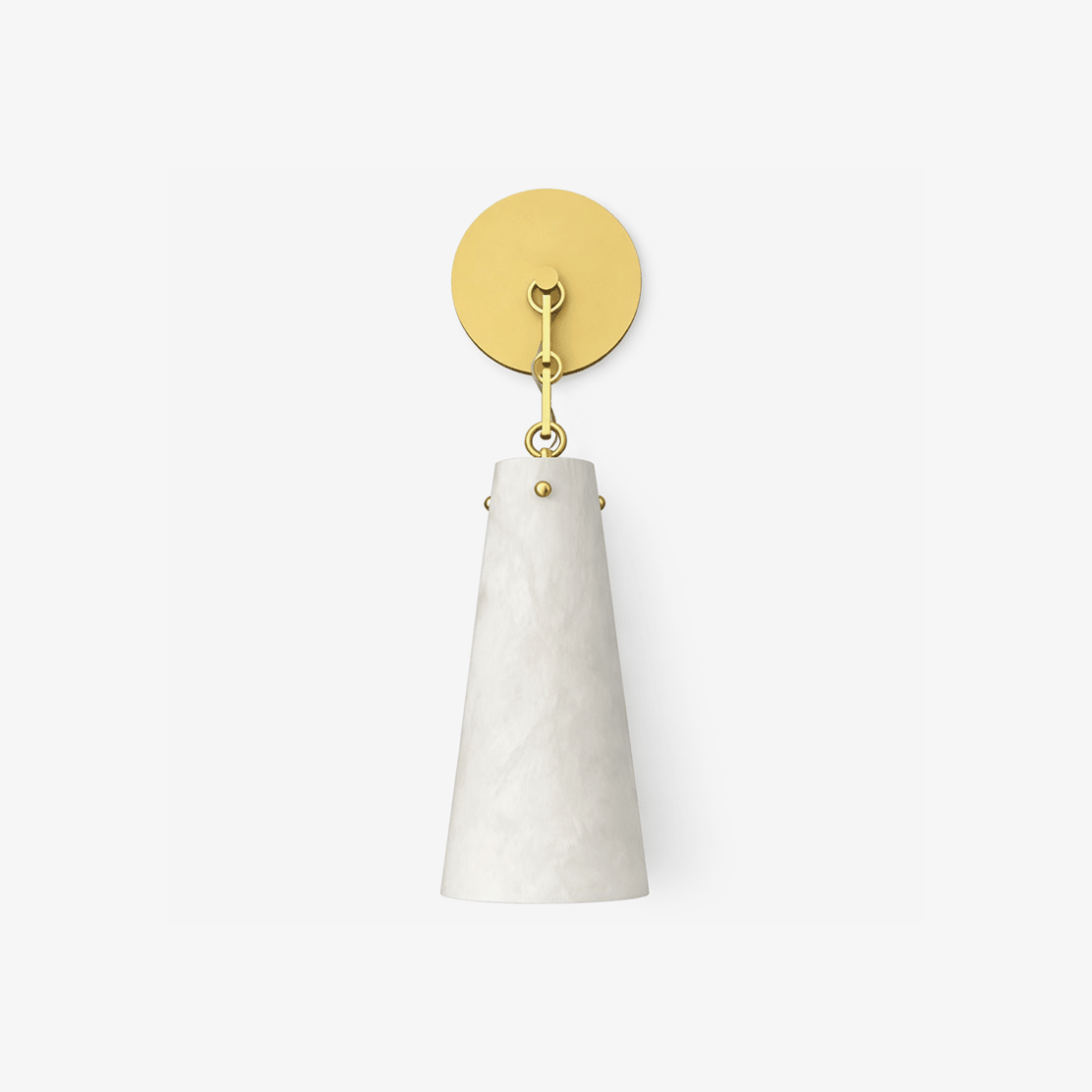 Alborelle aflopende albasten wandlamp met goudkleurige afwerking
