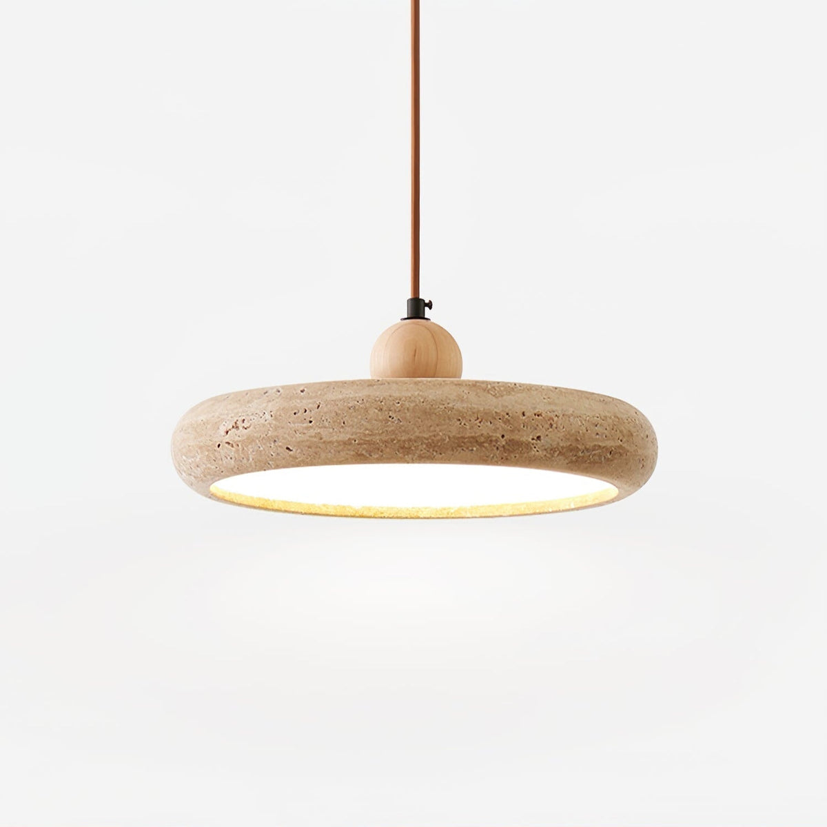 Noraraine Minimalistische hanglamp van geel travertin