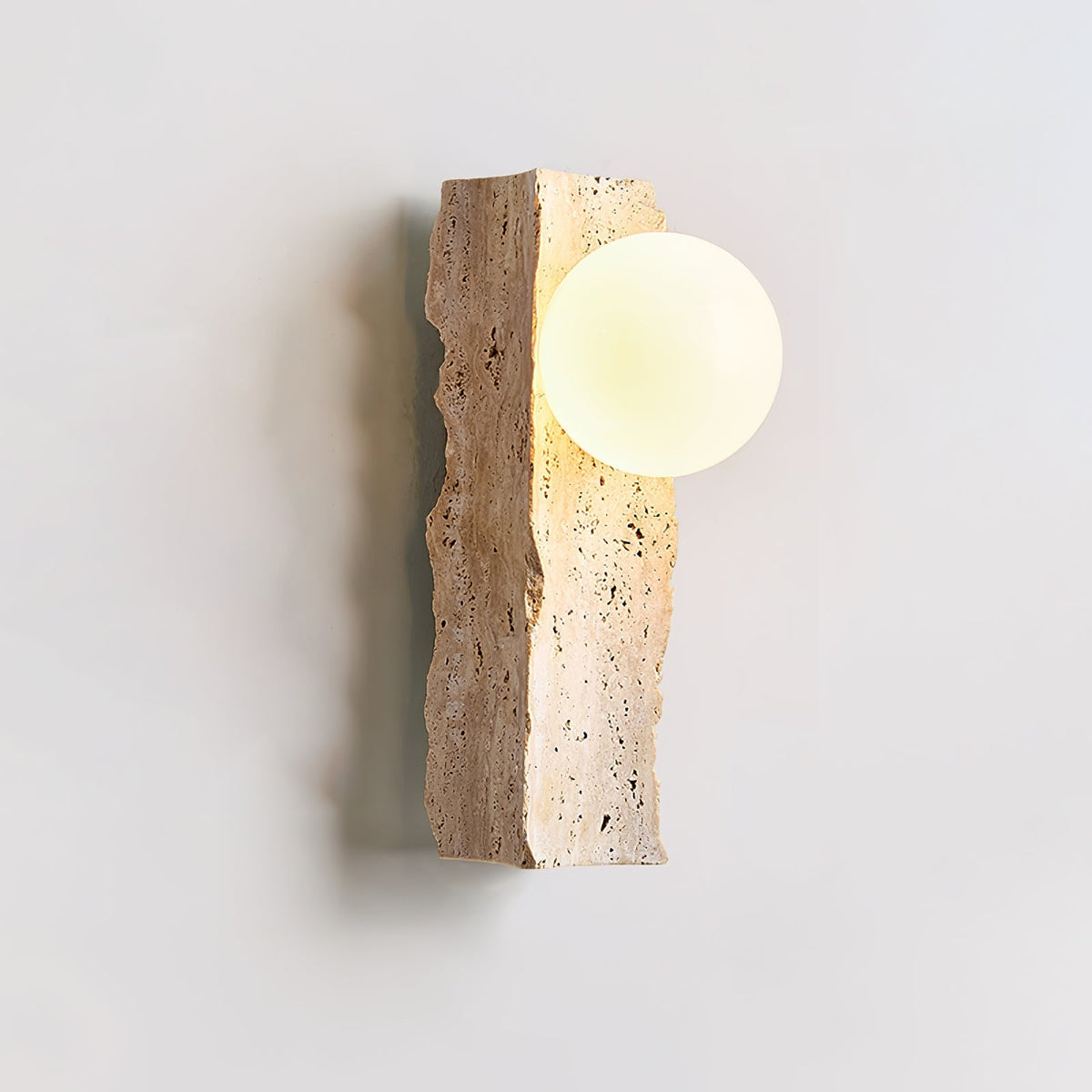 Elnoren wandlamp van geel travertin