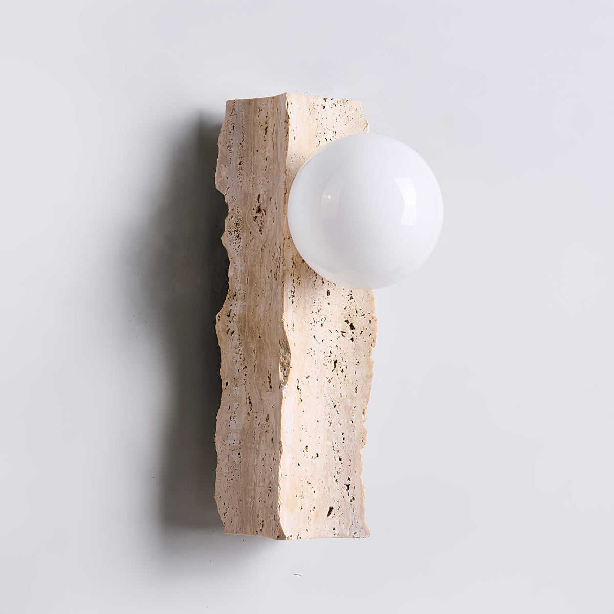 Elnoren wandlamp van geel travertin
