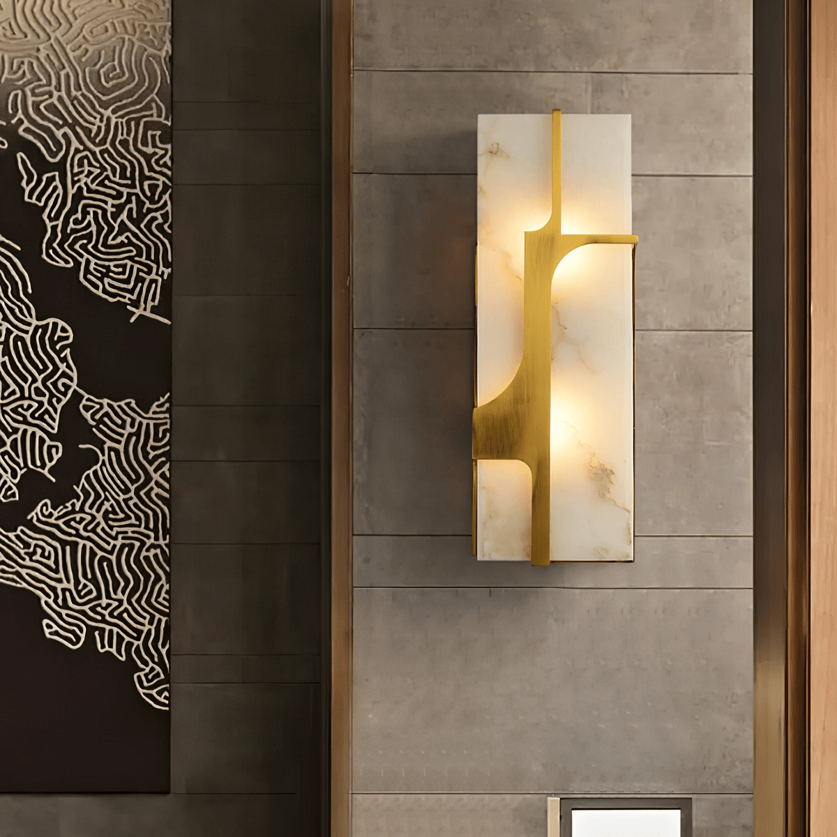 Ocarionis Geometrisch Albast Wandlamp
