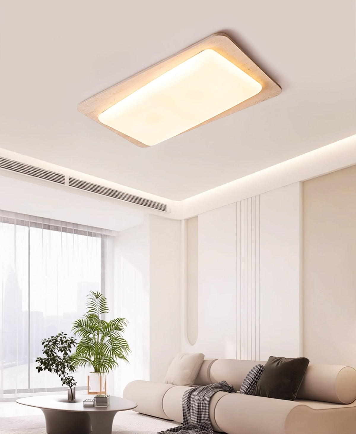 Seranina plafondlamp in geel travertin