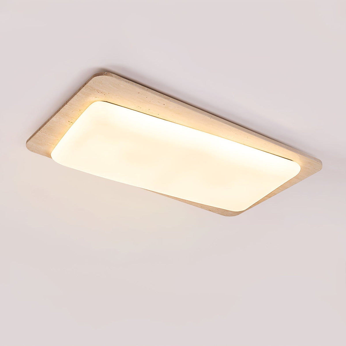 Seranina plafondlamp in geel travertin