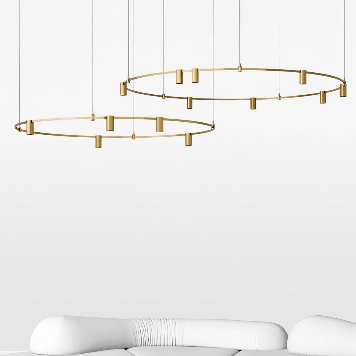 Ivrinir ringvormige messing hanglamp
