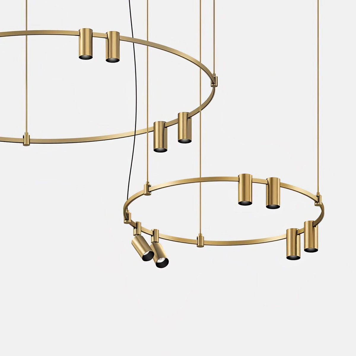 Ivrinir ringvormige messing hanglamp