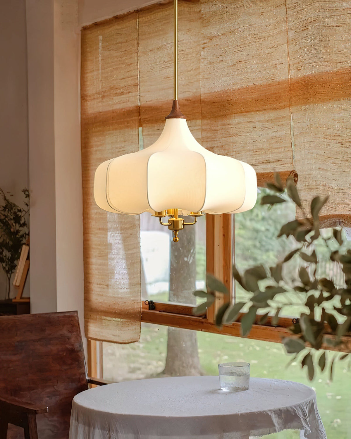 Jorath hanglamp van textiel en hout